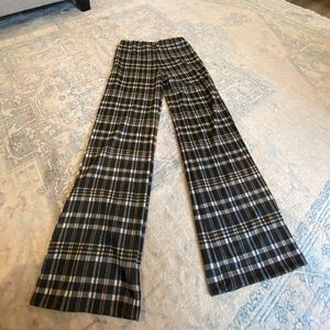 ASOS design curve plaid elastic band slight flare pant.